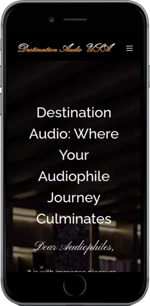 A smartphone displays a website titled 