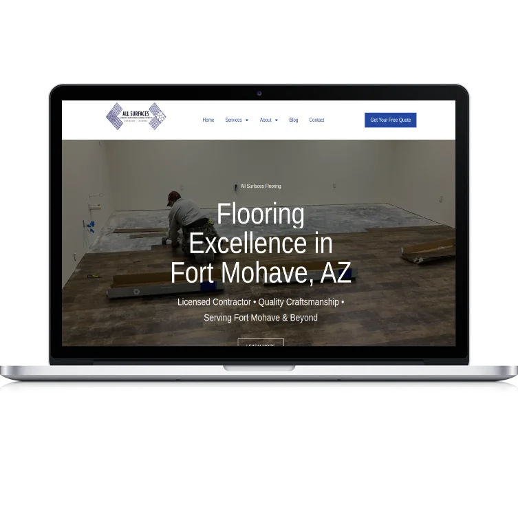 A clean, professional website mockup for a Fort Mohave service area business.
