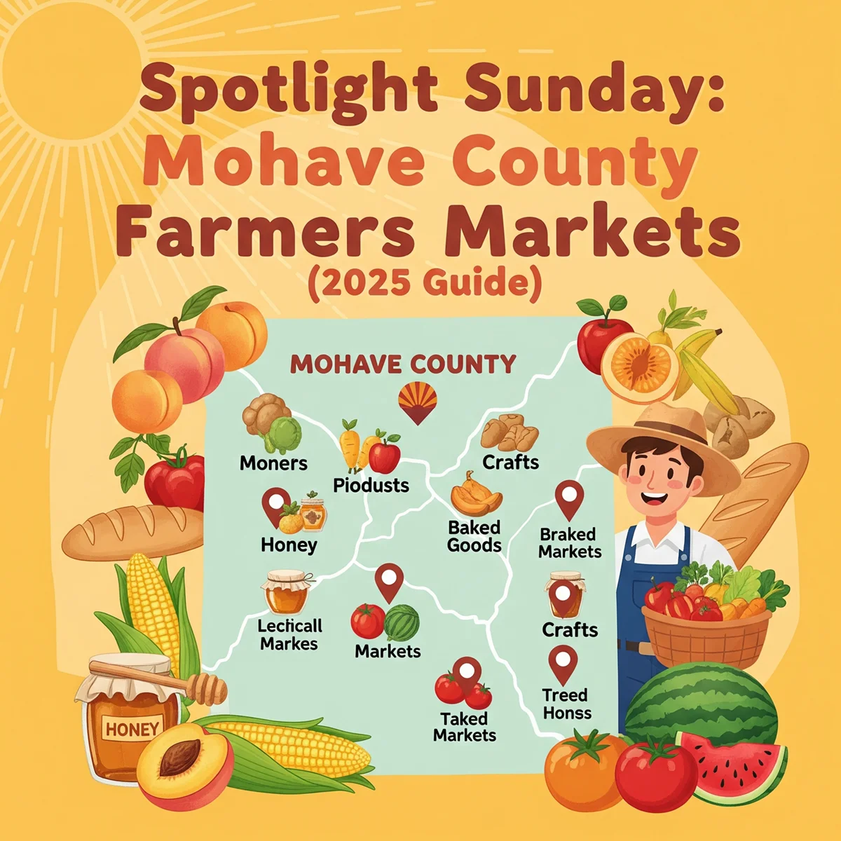 Spotlight Sunday: Mohave County Farmers Markets 1 Illustrated map labeled
