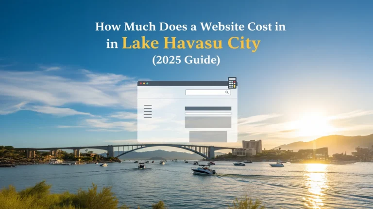 A scenic view of a river with boats, a bridge, and buildings at sunset. Overlaid text reads 
