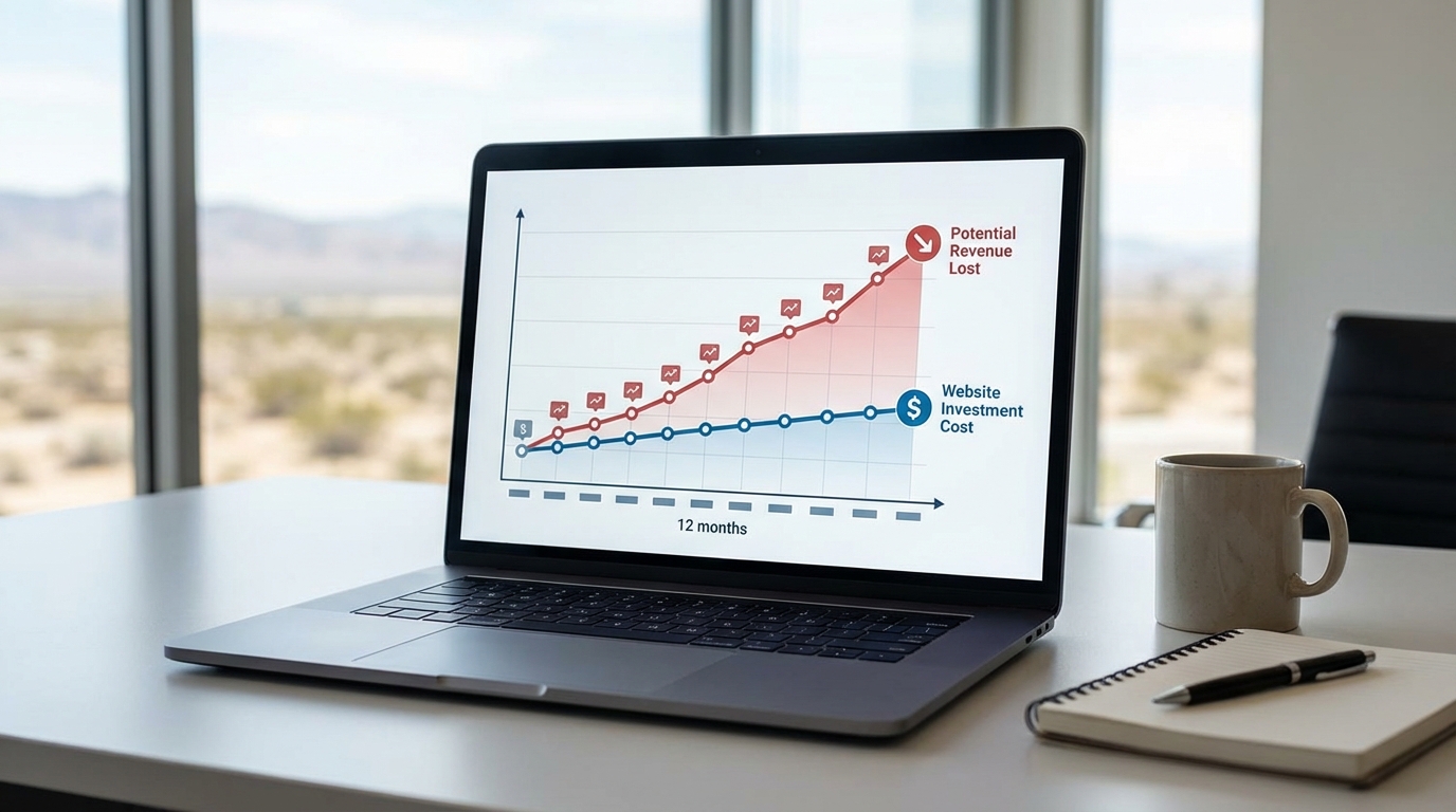 The Real Cost of a Small Business Website in Bullhead City: A 2026 Budget Guide 3 Graph comparing potential revenue lost vs. small business website investment cost in Bullhead City for 2026.