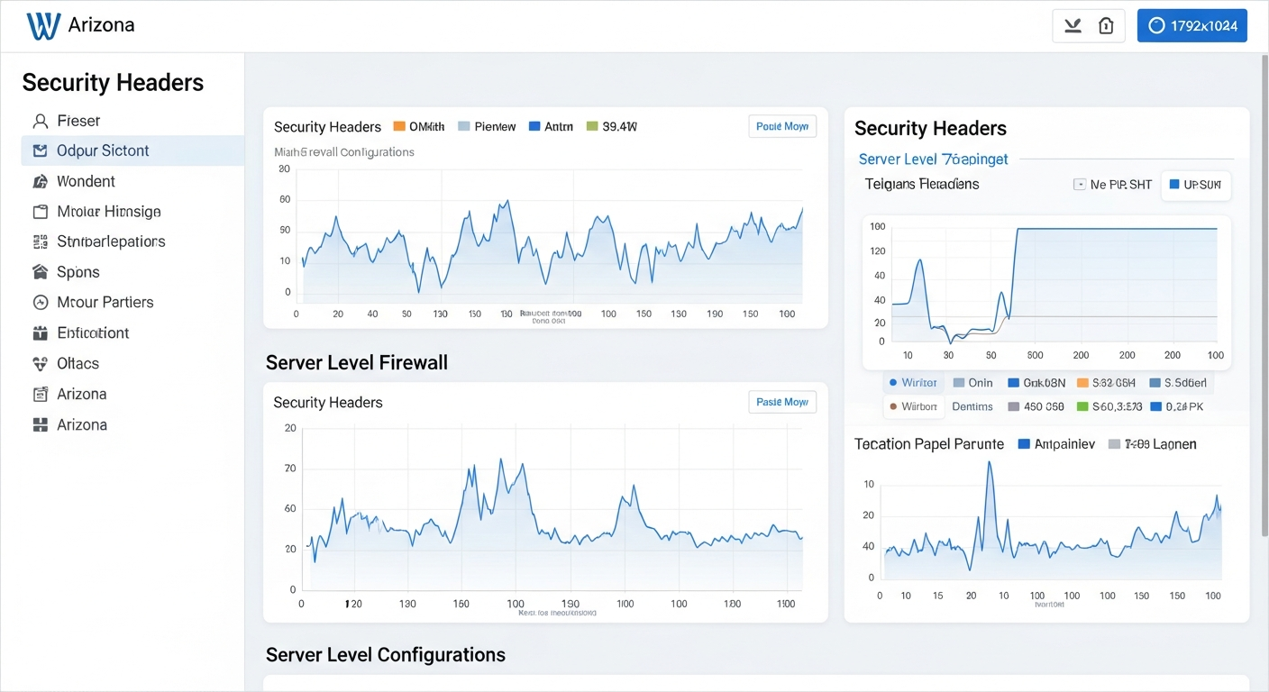 WordPress security dashboard with firewall and header settings by Kingman AZ developer Jeremy Webb.