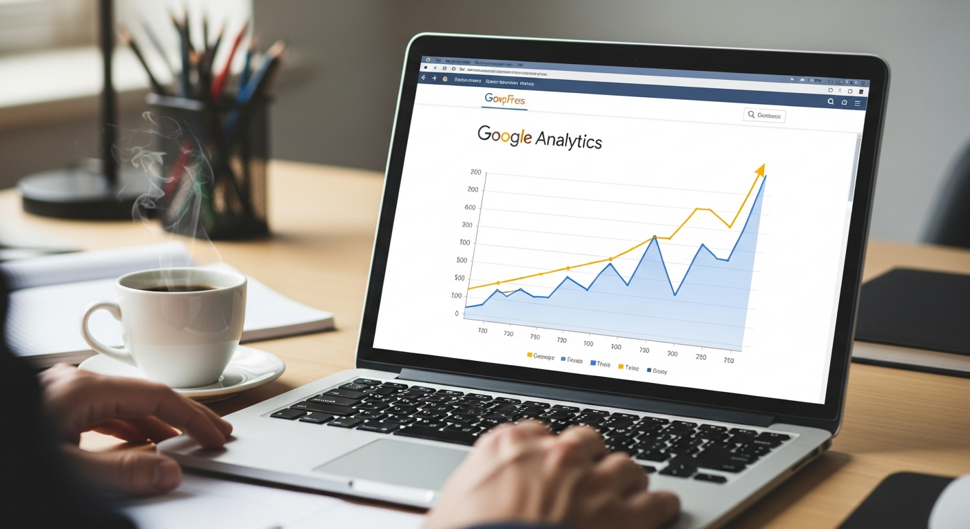 Laptop showing traffic growth from expert WordPress development and maintenance by JeremyWebb.Dev in Kingman, AZ.