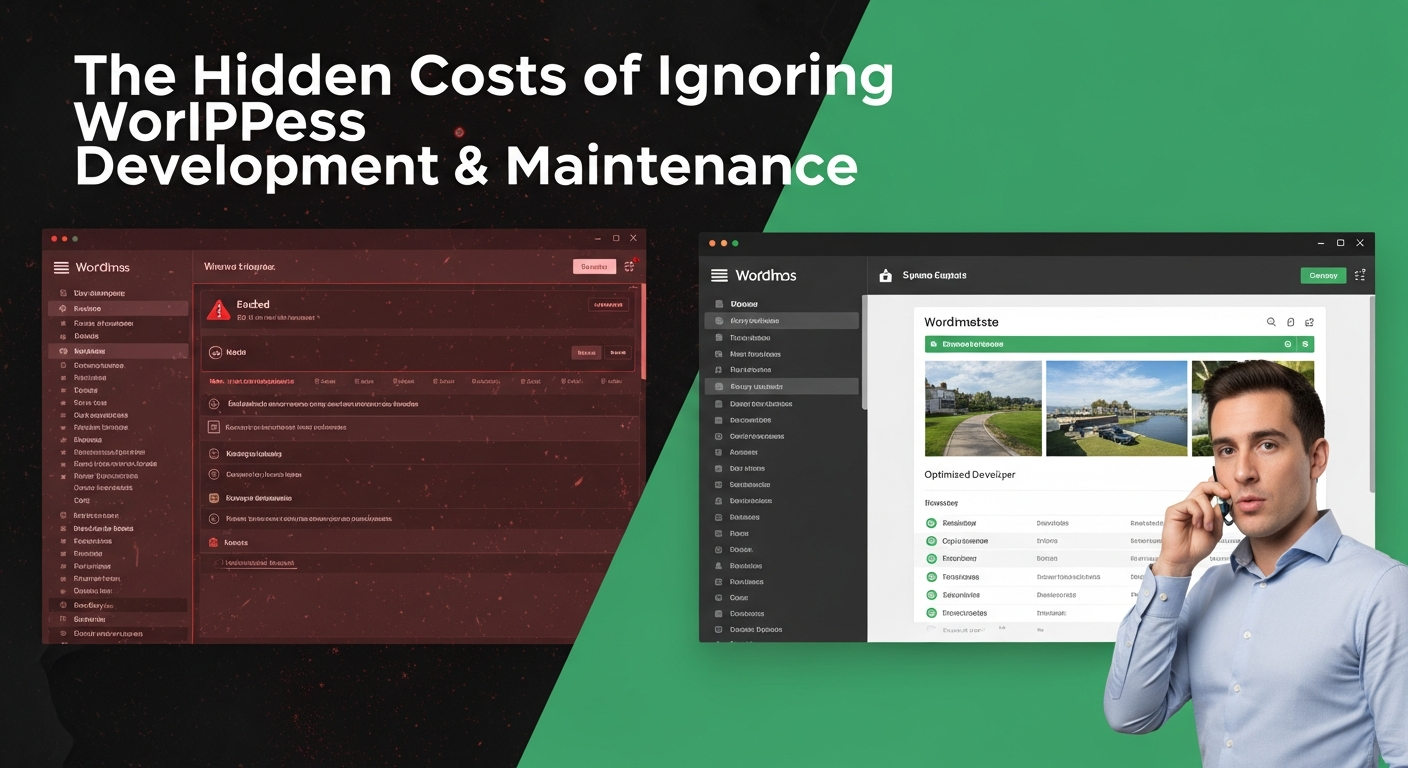 Hacked error vs secured WordPress dashboard. WordPress development and maintenance by JeremyWebb.Dev Kingman AZ.
